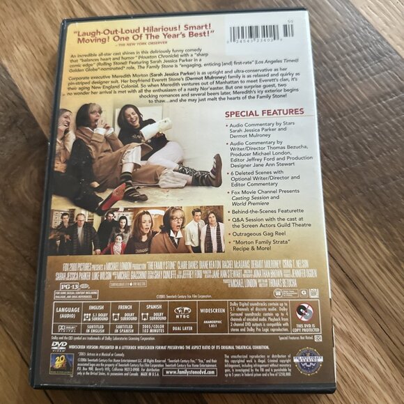 The Family Stone DVD Tested Working Rachel McAdams Rated PG-13 - Picture 2 of 5